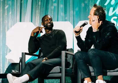 Dwyane Wade being interviewed at the 2022 Silicon Slopes Summit.