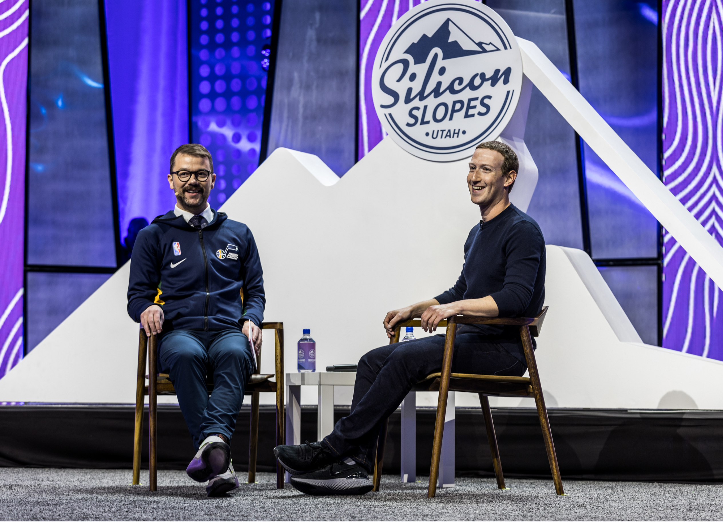 Mark Zuckerburg being interviewed at Silicon Slopes Summit.
